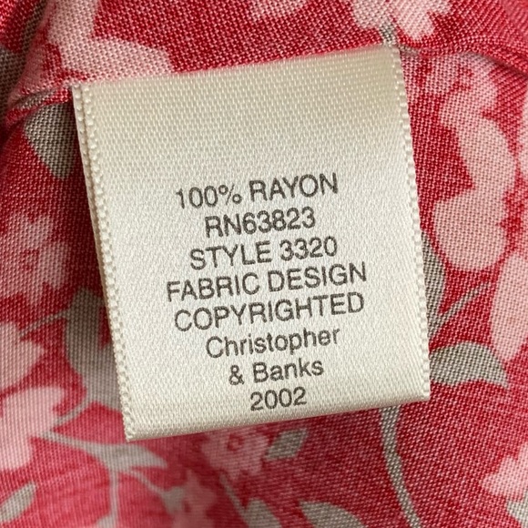 Christopher & Banks Dress size 4, Flower Print Red - Picture 14 of 17